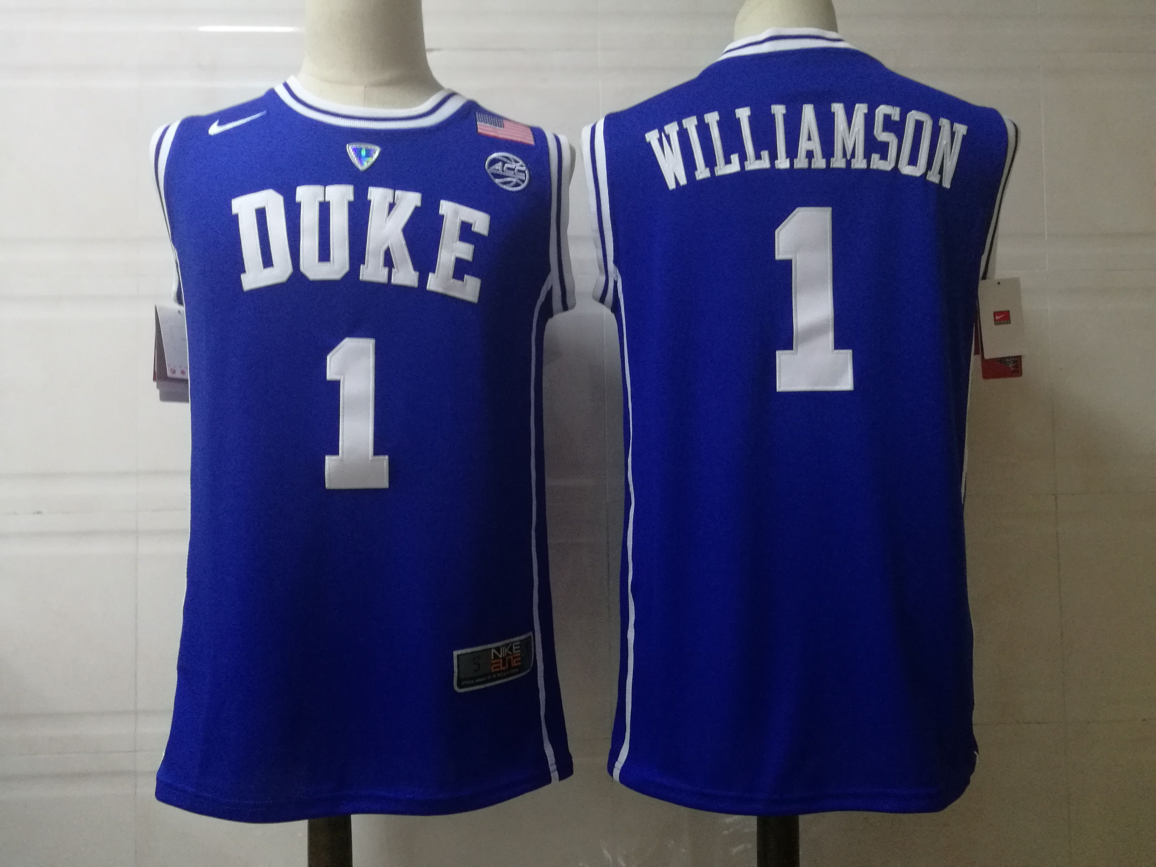 Men Duke Blue Devils #1 Williamson Blue Nike 2025 NCAA Jersey